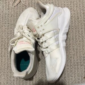 Adidas Cream and White Athletic Sneakers